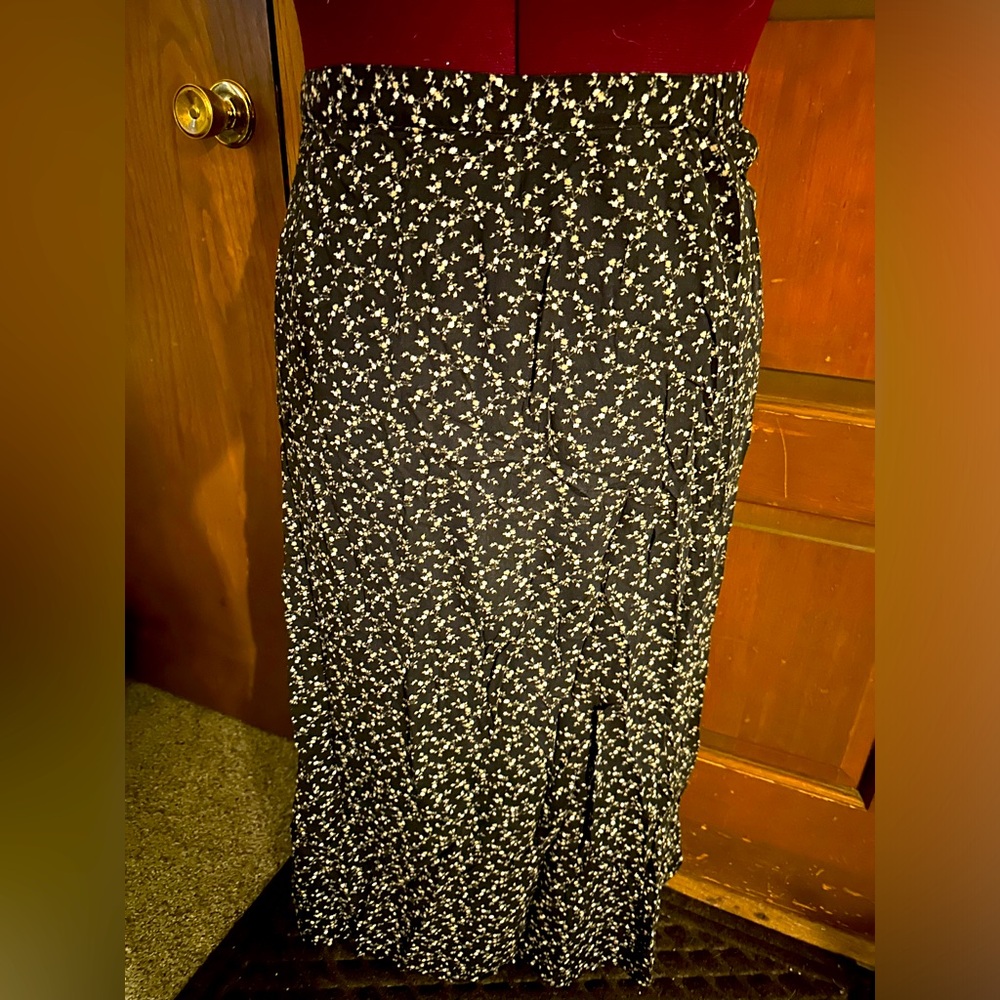 Vintage Studio black skirt with little cream flowers.